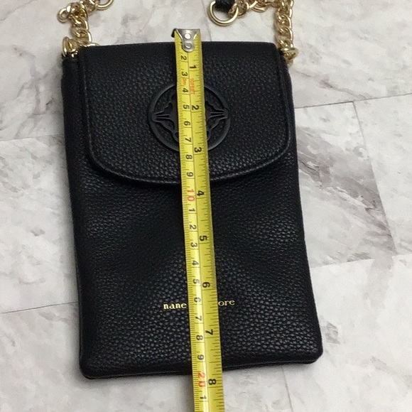 Nanette Lepore Black Pebble Faux Leather phone wallet crossbody bag - Picture 9 of 10